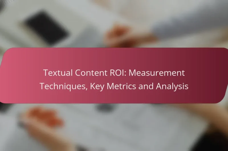 Textual Content ROI: Measurement Techniques, Key Metrics and Analysis