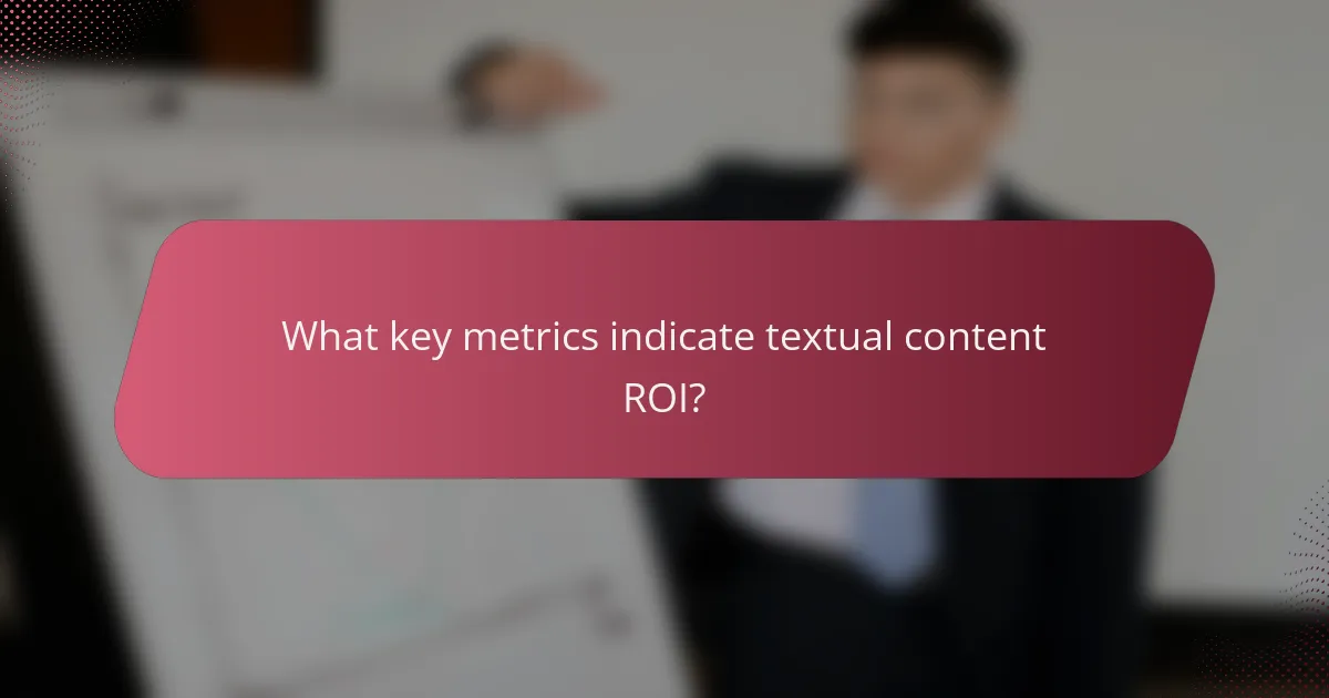 What key metrics indicate textual content ROI?